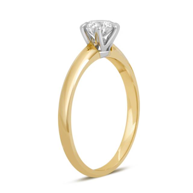 Помолвочное кольцо из жёлтого золота с бриллиантом (038847)