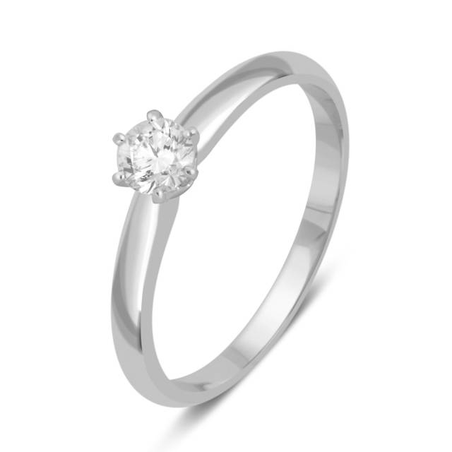 Помолвочное  кольцо из белого золота с бриллиантом (042937)