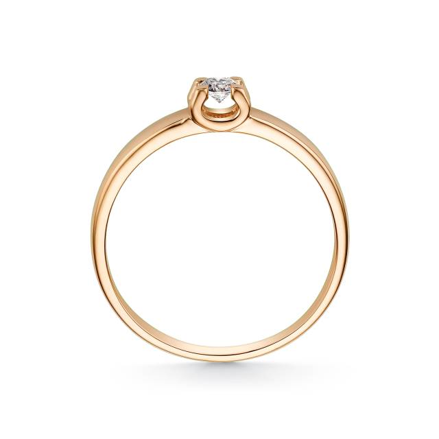 Помолвочное кольцо из красного золота с бриллиантом (031318)