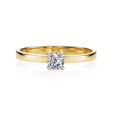 Помолвочное кольцо из жёлтого золота с бриллиантом (053653)