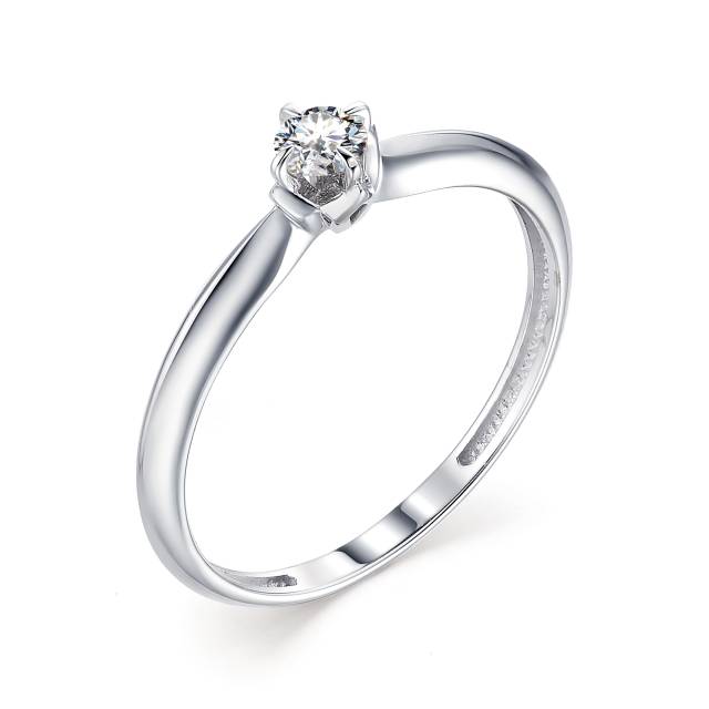Помолвочное кольцо из белого золота с бриллиантом (040445)