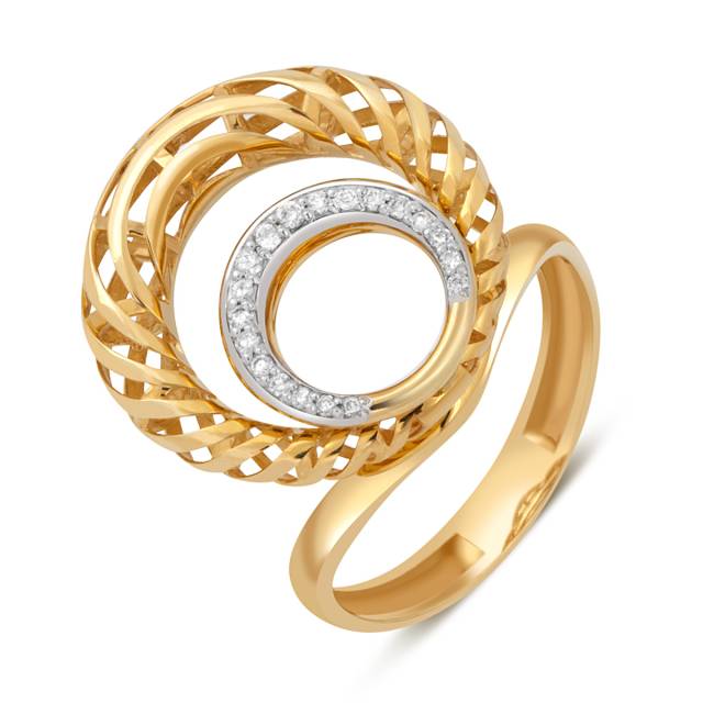 Кольцо из жёлтого золота с бриллиантами (040546)