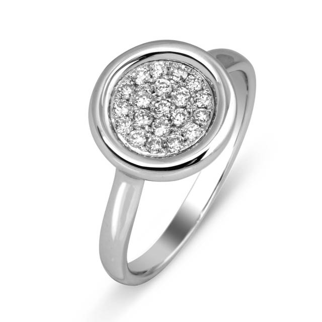 Кольцо с бриллиантами из белого золота (012455)