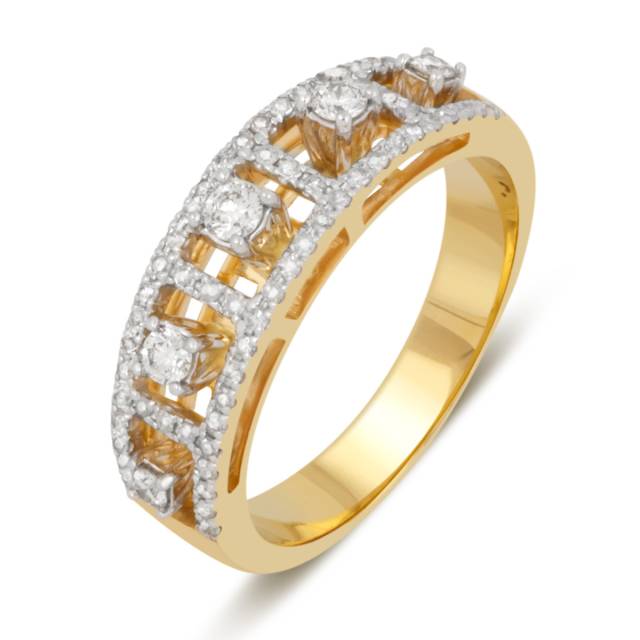 Кольцо из комбинированного золота с бриллиантами (039647)