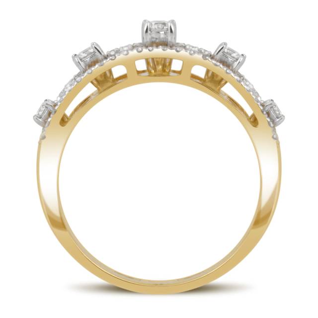 Кольцо из комбинированного золота с бриллиантами (039647)