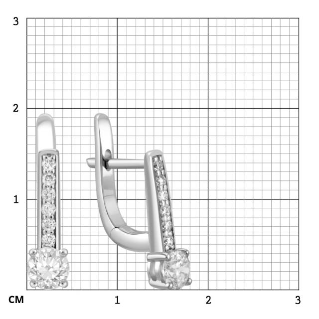 Серьги из белого золота с бриллиантами (046494)