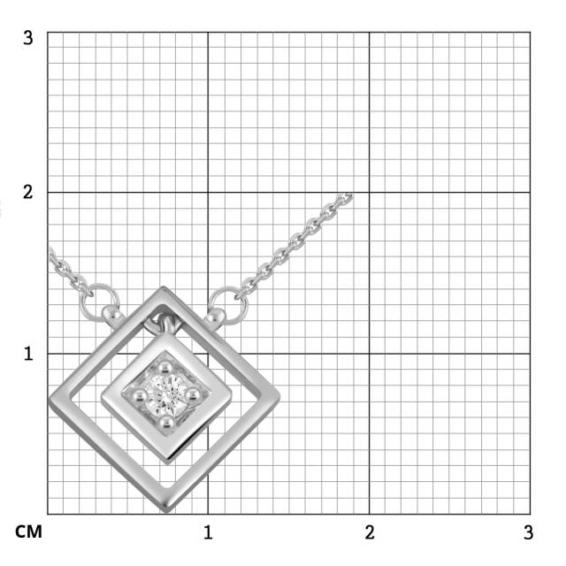 Колье из белого золота с бриллиантом (046474)