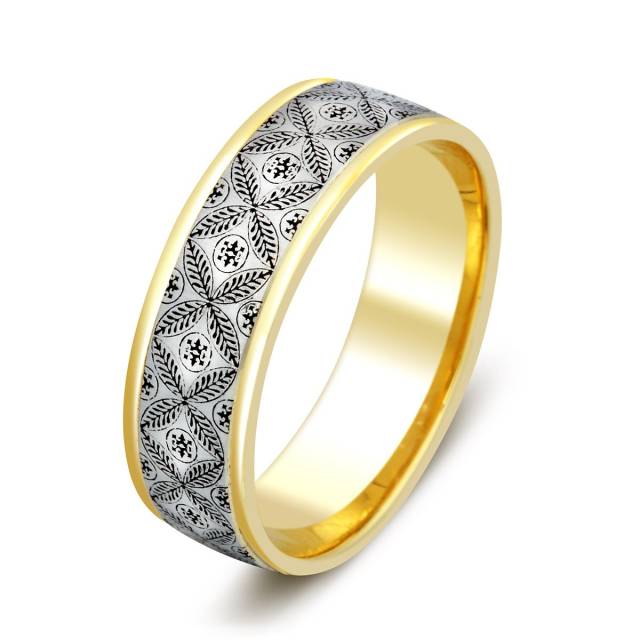 Обручальное кольцо из комбинированного золота (003894)