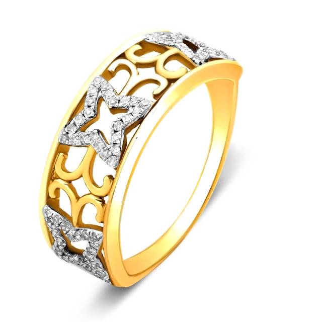 Кольцо из жёлтого золота с бриллиантами (010731)