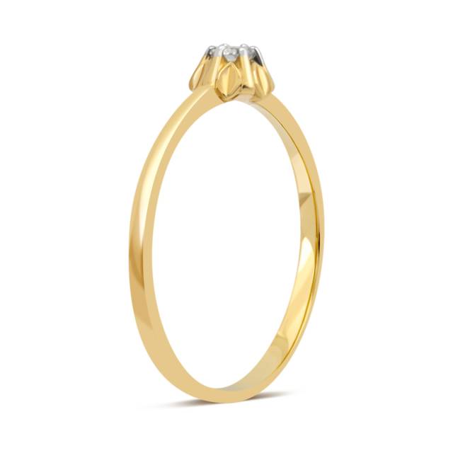 Помолвочное кольцо из жёлтого золота с бриллиантом (032727)