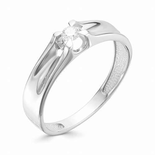 Помолвочное кольцо из белого золота с бриллиантом (031371)