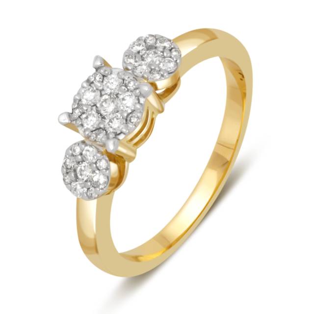 Кольцо из комбинированного золота с бриллиантами (039641)