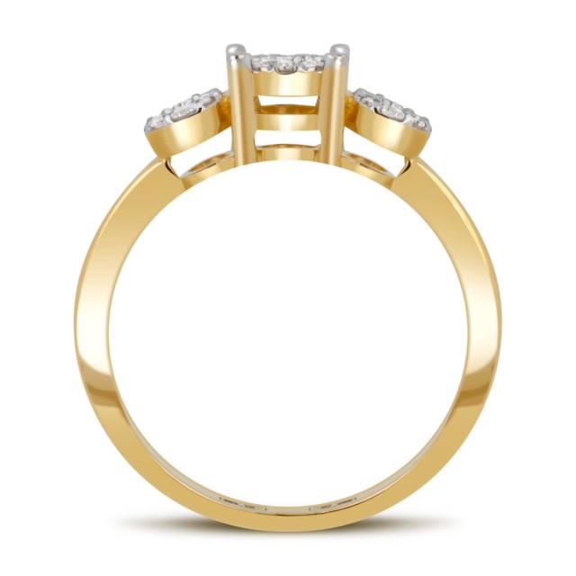 Кольцо из комбинированного золота с бриллиантами (039641)