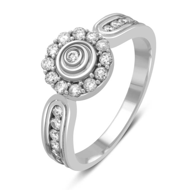 Кольцо из белого золота с бриллиантами (012700)
