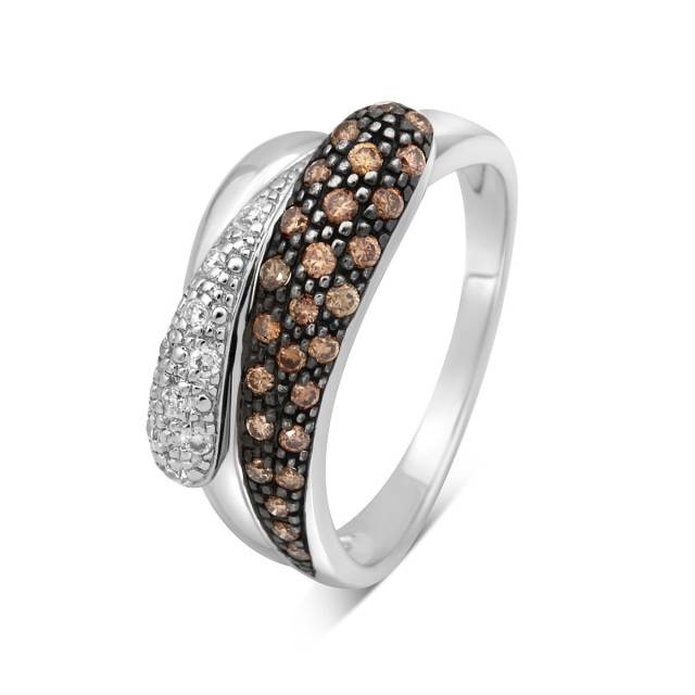 Кольцо из белого золота с бриллиантами (015386)