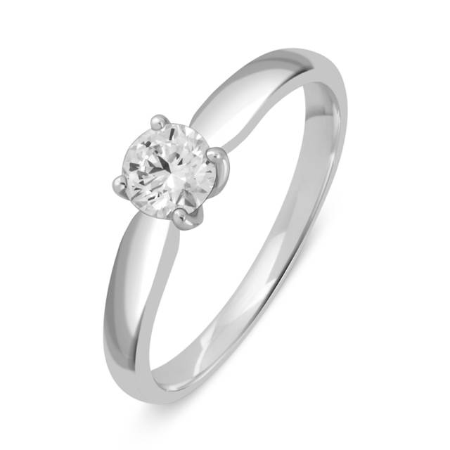 Помолвочное  кольцо из платины с бриллиантом (049163)