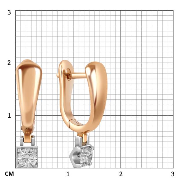 Серьги из комбинированного золота с бриллиантами (049670)