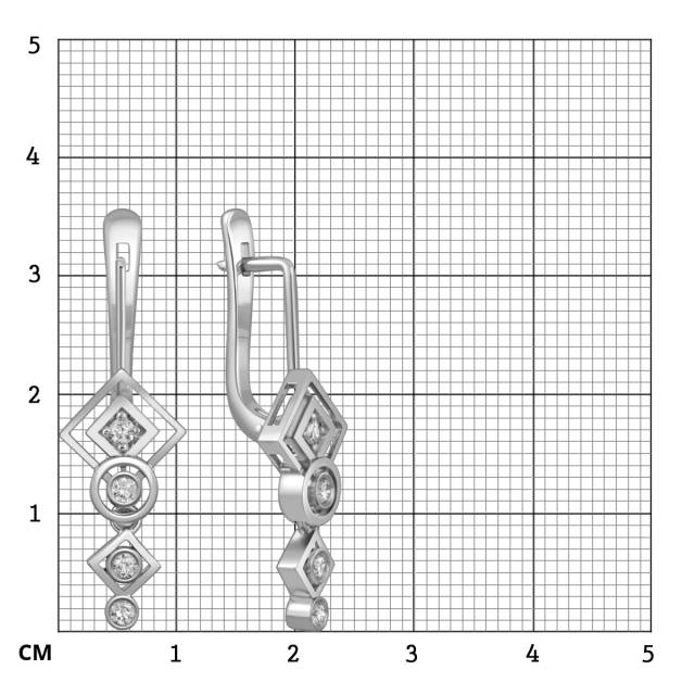 Серьги из белого золота с бриллиантами (046454)