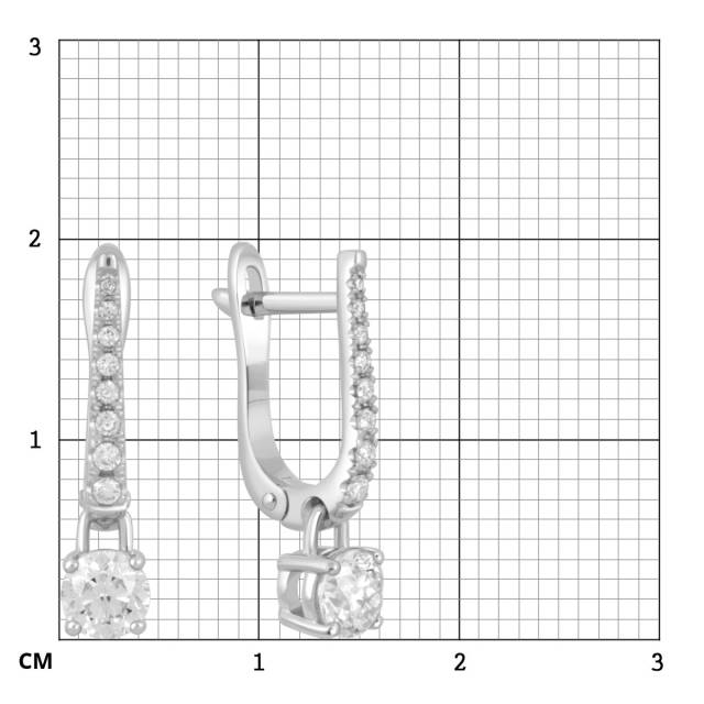 Серьги из белого золота с бриллиантами (047626)