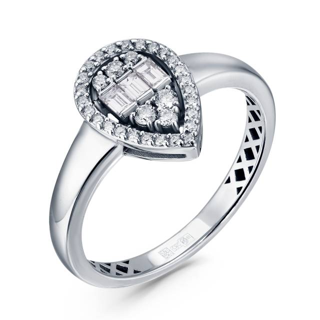 Кольцо из белого золота с бриллиантами (060461)