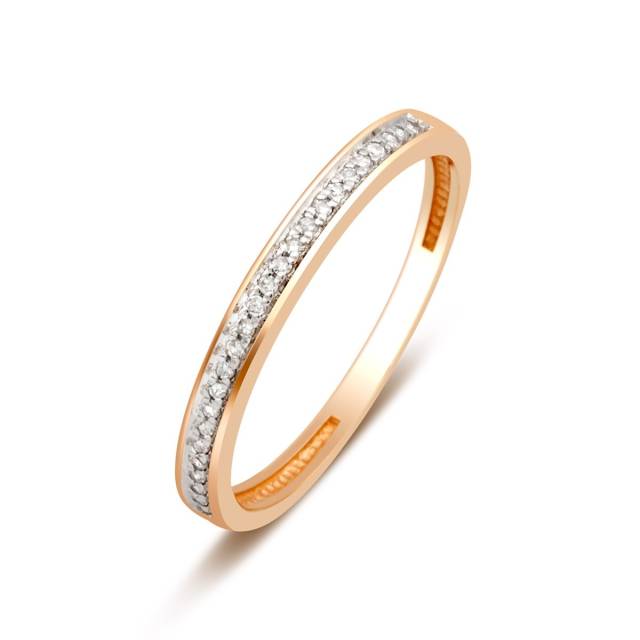 Обручальное кольцо из красного золота с бриллиантами (024046)