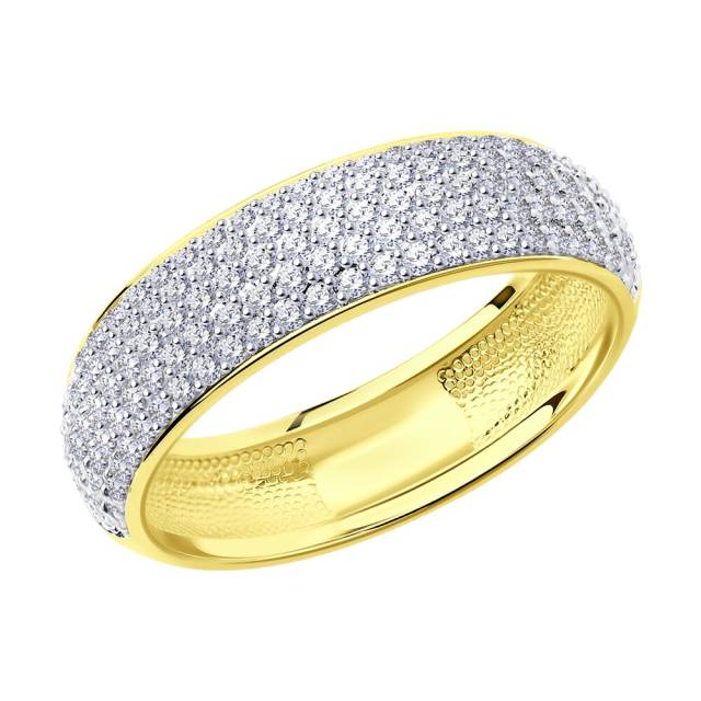 Кольцо из жёлтого золота с бриллиантами (048579)