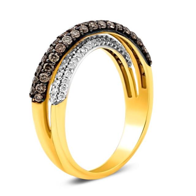 Кольцо из жёлтого золота с бриллиантами (011410)
