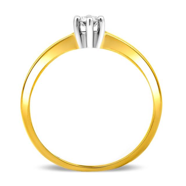 Помолвочное кольцо из комбинированного золота с бриллиантом (024339)