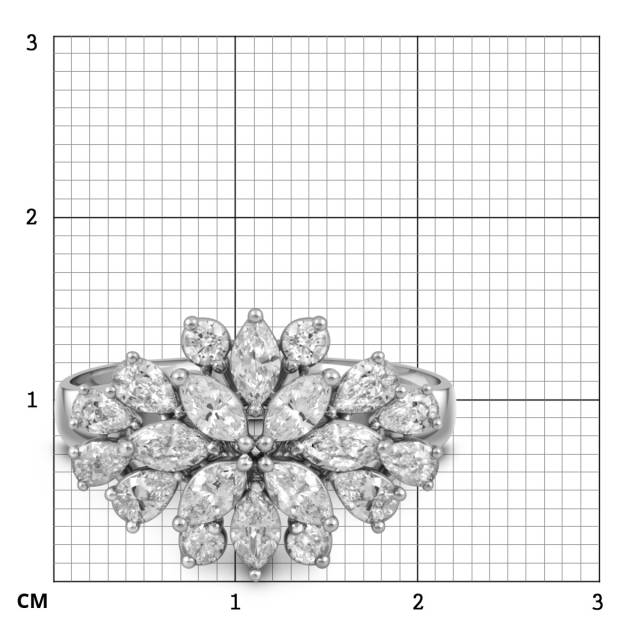 Кольцо из белого золота с бриллиантами (051989)