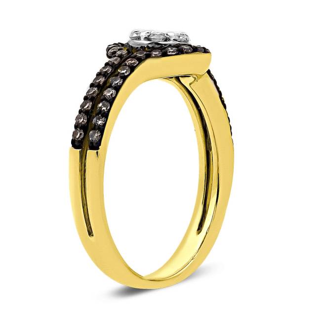 Кольцо из жёлтого золота с бриллиантами (015172)