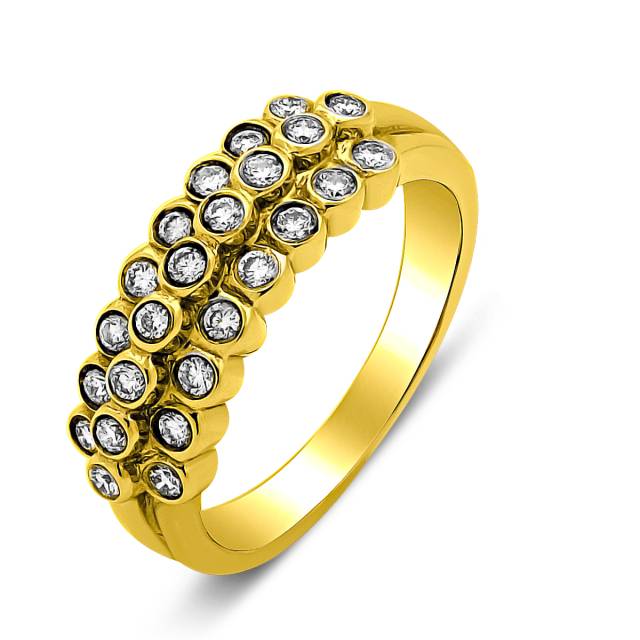 Кольцо из жёлтого  золота с бриллиантами (013762)
