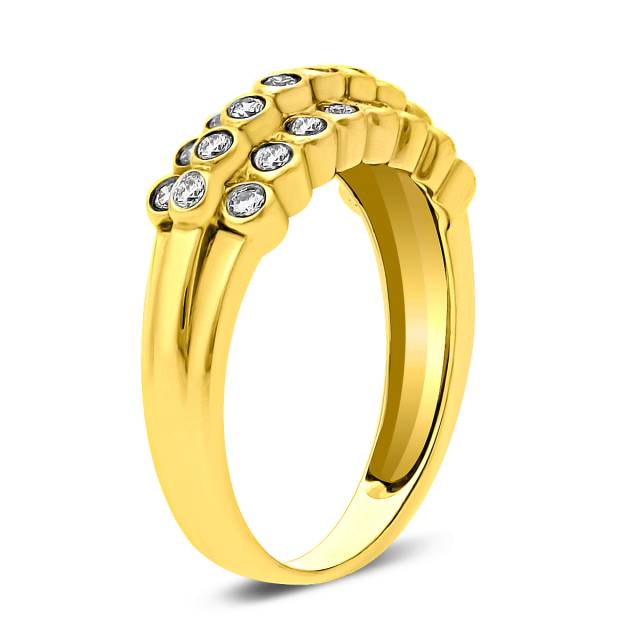 Кольцо из жёлтого  золота с бриллиантами (013762)