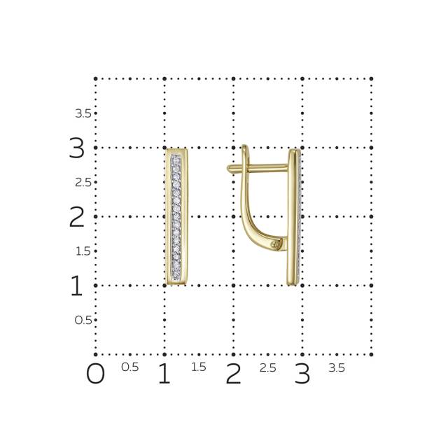 Серьги из жёлтого золота с бриллиантами (058851)