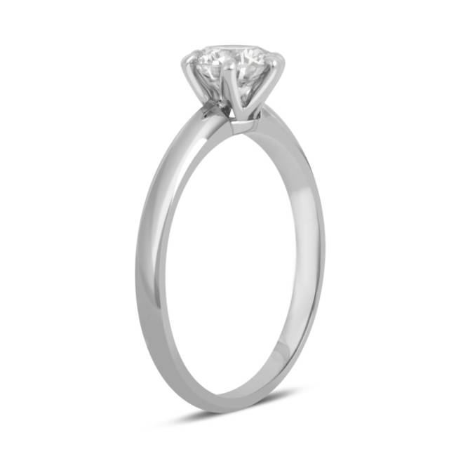 Помолвочное кольцо из платины с бриллиантом (049552)