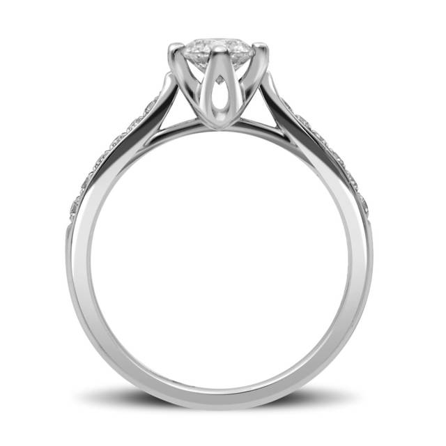 Помолвочное  кольцо из белого золота с бриллиантами (027723)