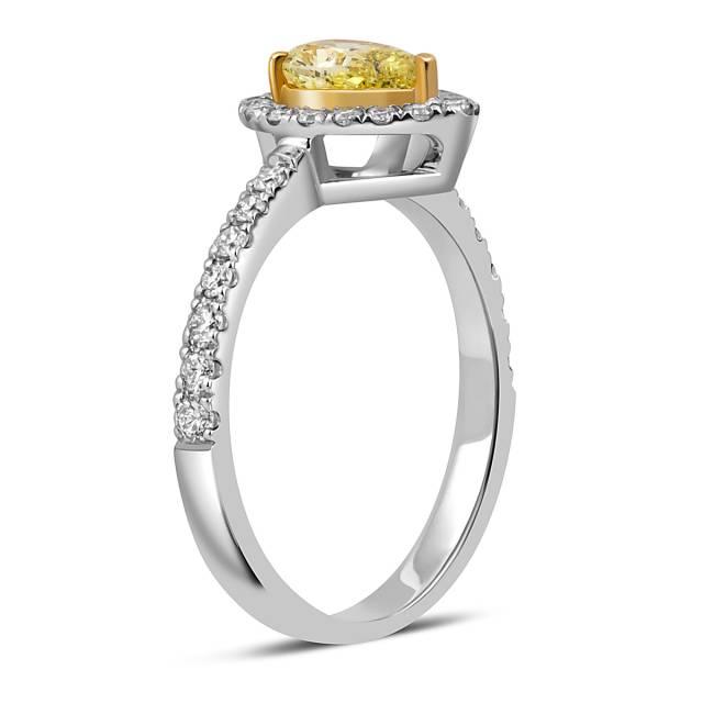 Помолвочное кольцо из белого золота с бриллиантами (052376)