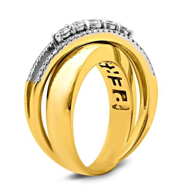 Кольцо из комбинированного золота с бриллиантами (025678)