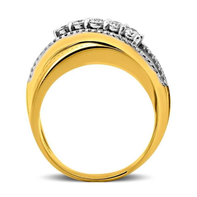 Кольцо из комбинированного золота с бриллиантами (025678)