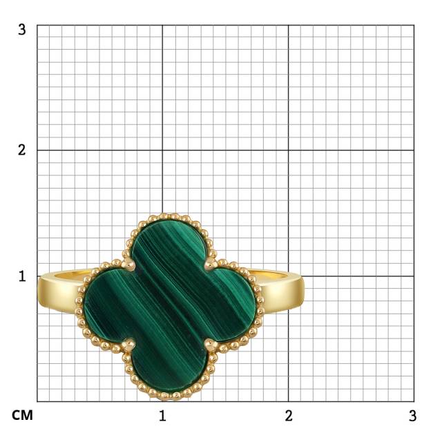 Кольцо из жёлтого золота с малахитом (050459)