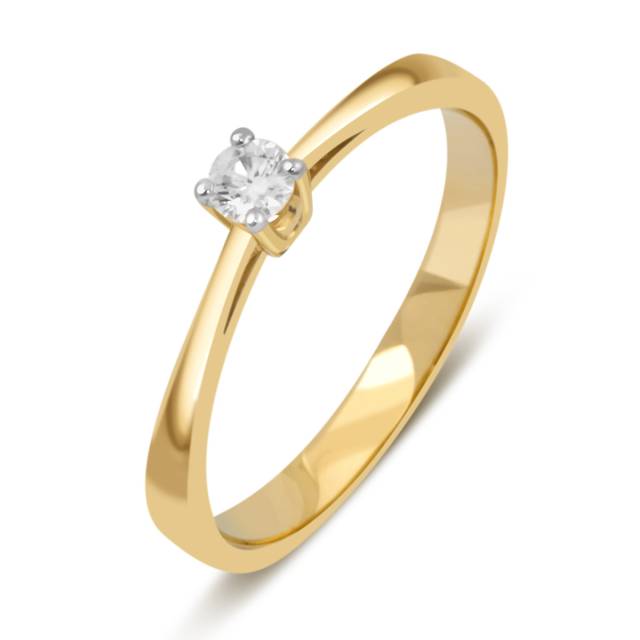 Помолвочное кольцо из жёлтого золота с бриллиантом (032716)