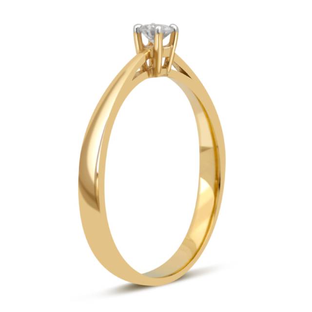Помолвочное кольцо из жёлтого золота с бриллиантом (032716)