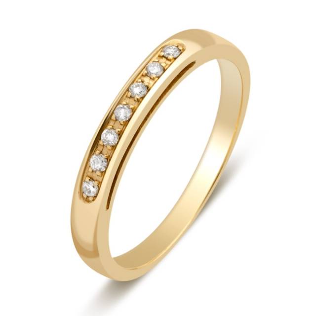 Кольцо из жёлтого  золота с бриллиантами (018583)