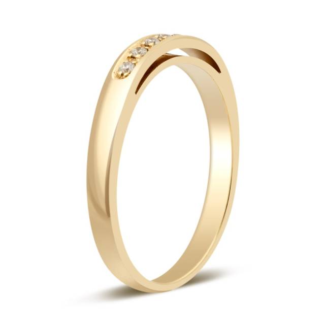 Кольцо из жёлтого  золота с бриллиантами (018583)