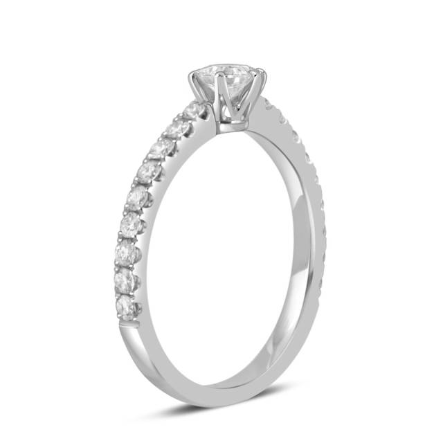 Помолвочное  кольцо из платины с бриллиантами (049165)