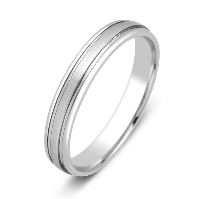 Обручальное кольцо из белого золота (000577)