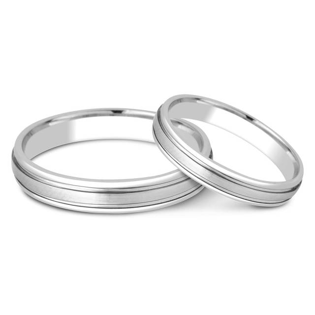 Обручальное кольцо из белого золота (000577)