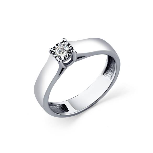 Помолвочное кольцо из белого золота с бриллиантом (057449)