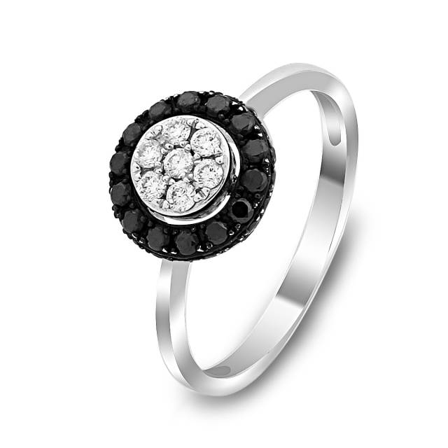 Кольцо из белого золота с бриллиантами (018405)