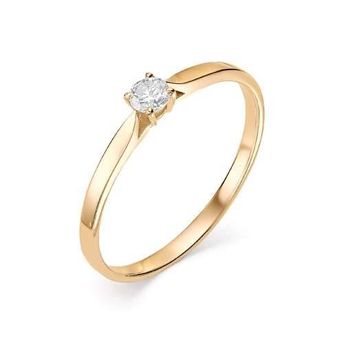 Помолвочное кольцо из красного золота с бриллиантом (031342)