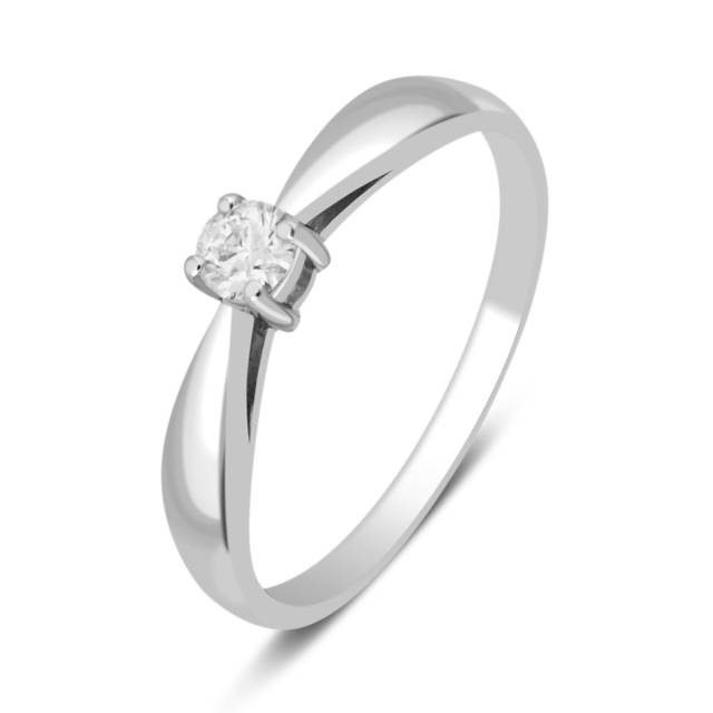 Помолвочное кольцо из белого золота с бриллиантом (032808)